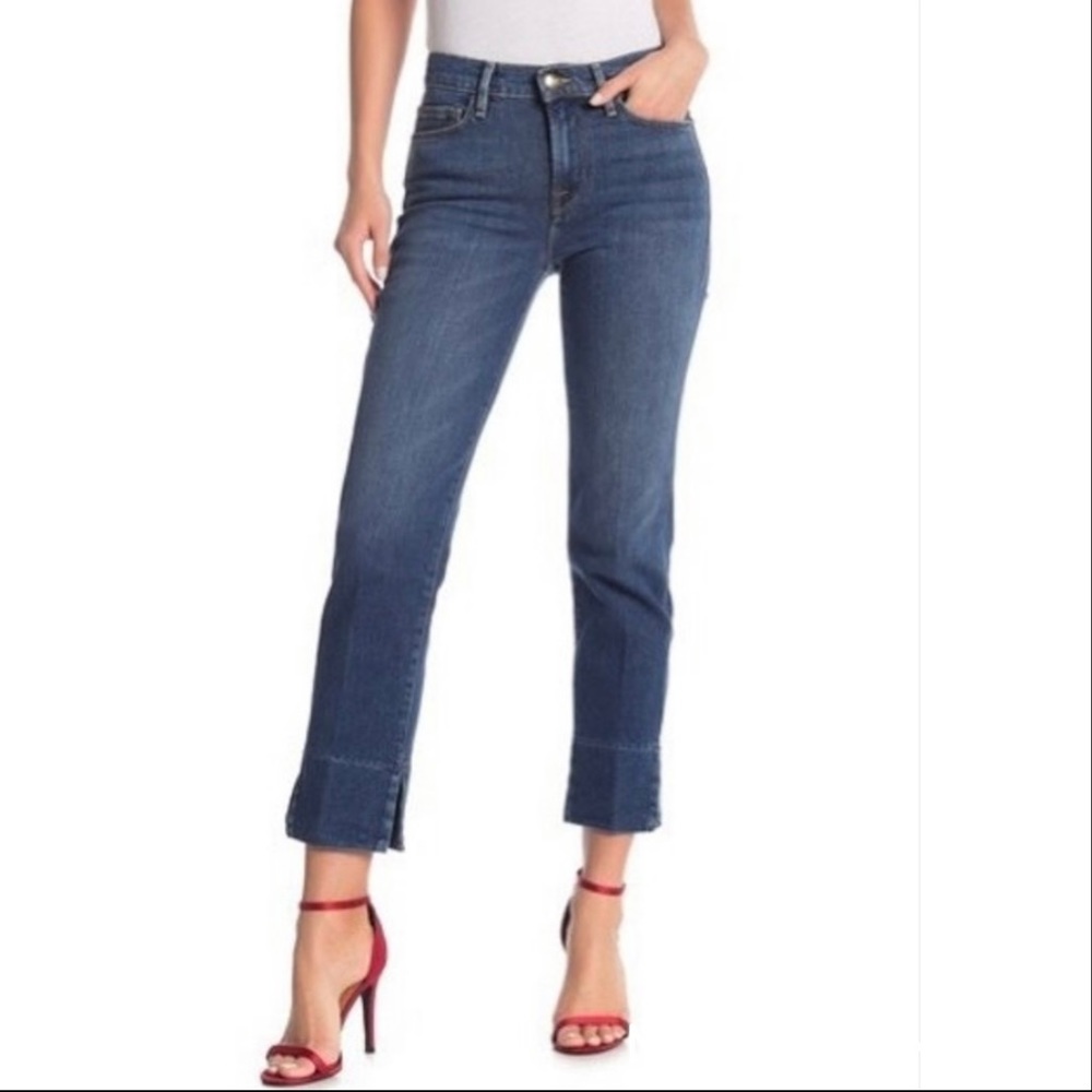 FRAME Le High Straight Fisher Beach Crop Jeans 25
